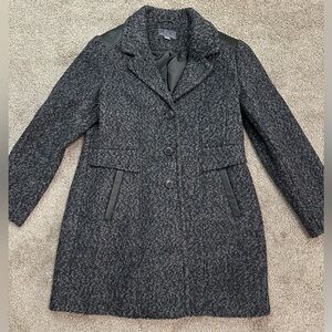 Gallery New York Women’s Black/Gray Wool Blend Long Coat Size Large